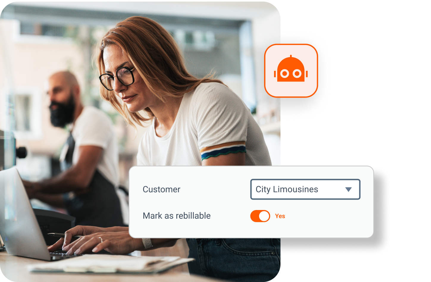 Business owner using dext bookkeeping ai agent setting up automation rules