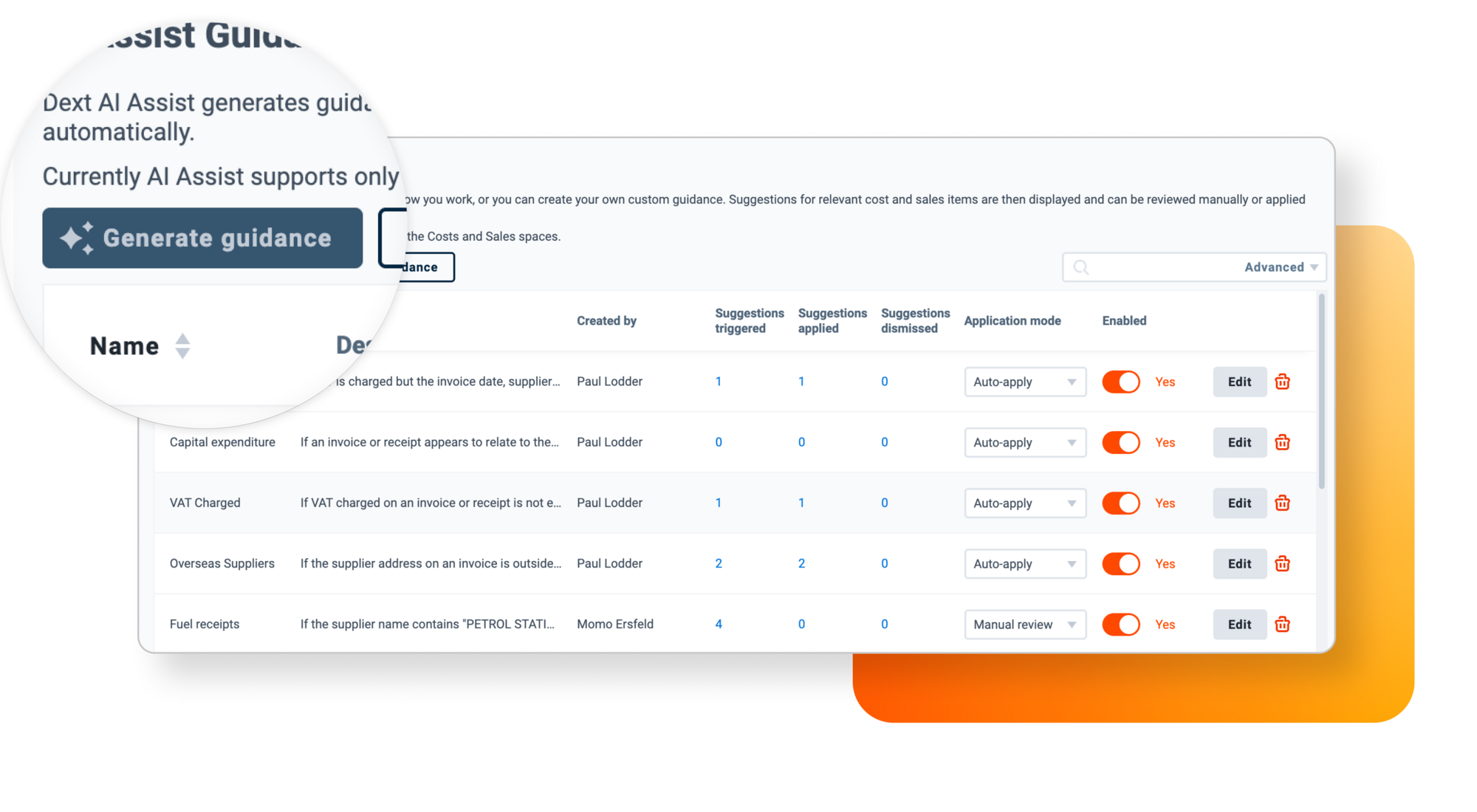 Dext AI assist Home Screen – Ai agent for bookkeeping